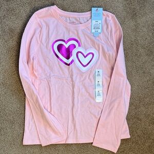 Cat & Jack Pink Long Sleeve Shirt with Heart Design